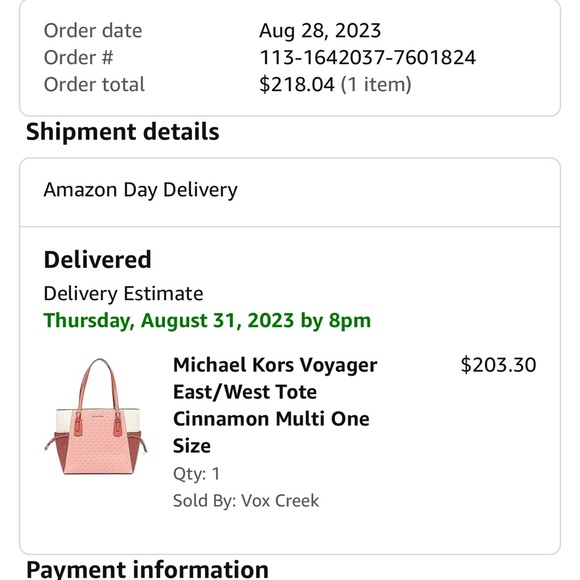 Michael Korrs “Authentic” Tags are included slightly used Voyager East/West Tote - Picture 11 of 12